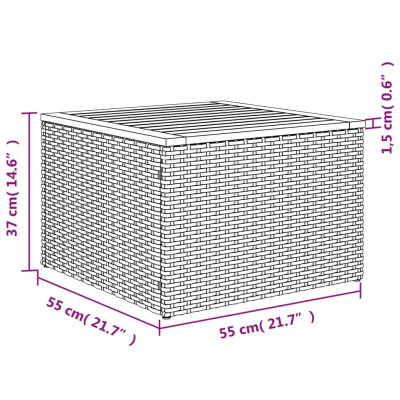 Poly rattan tuintafel voor gezellig samenzijn en eenvoudig schoonmaken - Tuintafels