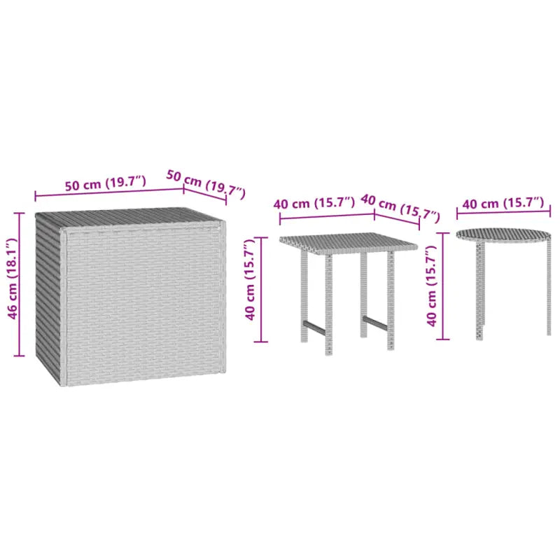 Poly rattan tuintafels voor terras met ronde en vierkante opties - Tuintafels