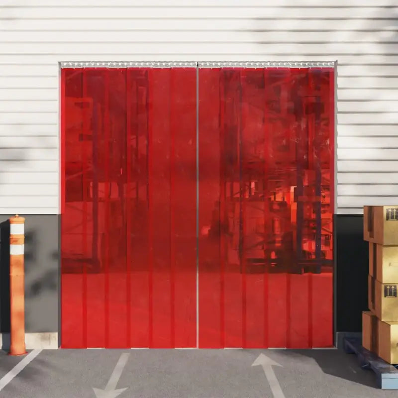 Praktisch deurgordijn voor warmte lawaai en ongediertebestrijding - Rood / 200 x 1.6 mm (25 m) / 1 - Gordijnen &