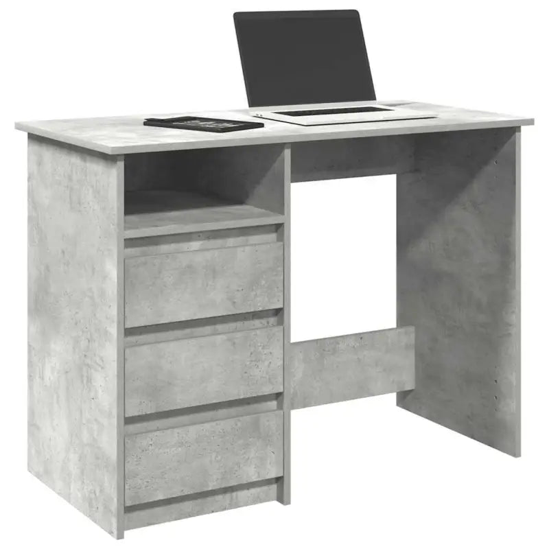 praktisch en decoratief bureau van bewerkt hout - Betongrijs - Bureaus