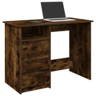 praktisch en decoratief bureau van bewerkt hout - Gerookt eiken - Bureaus