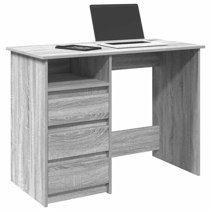 praktisch en decoratief bureau van bewerkt hout - Grijs sonoma - Bureaus