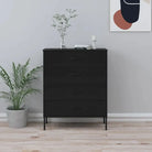 Praktische bijzetkast met stalen constructie en aanpasbare hoogte - Zwart / 1 - Commodes & ladekasten