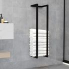 Praktische en decoratieve handdoekhouder van ijzer - Zwart / 25 x 20 x 95 cm - Handdoekrekken & -houders
