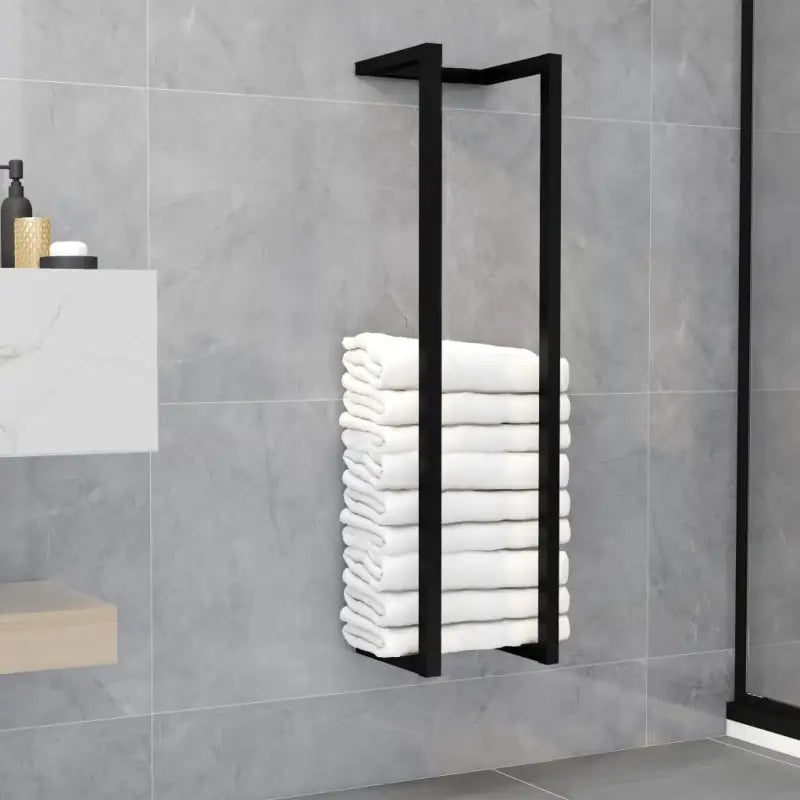 Praktische en decoratieve handdoekhouder van ijzer - Zwart / 25 x 20 x 95 cm - Handdoekrekken & -houders