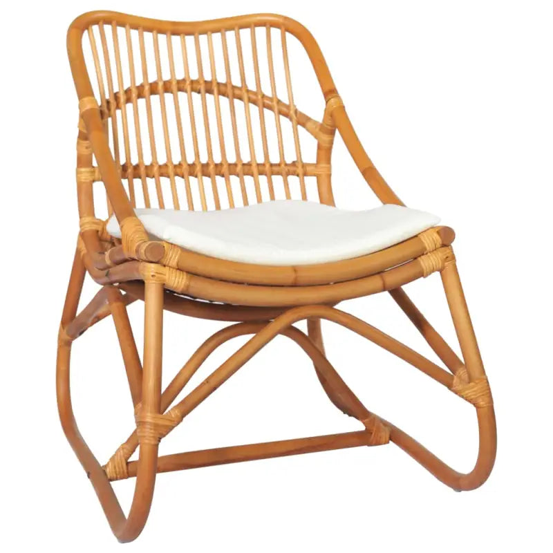 Rattan Fauteuil met Linnen Kussen voor een Charmante en Comfortabele Ruimte - Lichtbruin / 1 - Fauteuils &