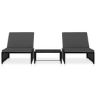 Rattan Loungeset met levering bevat van poly rattan voor tuin of terras - Ligstoelen