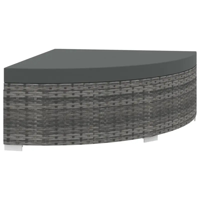 Rattan loungeset met waaiervormige hocker voor het hele jaar door buitengebruik - Grijs - Tuinsets