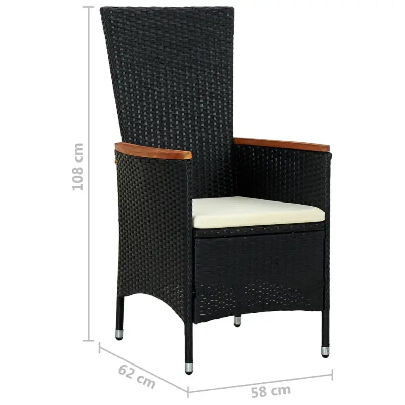 Rattan tuinset met gepoedercoat staal en verstelbare rugleuning - Tuinsets