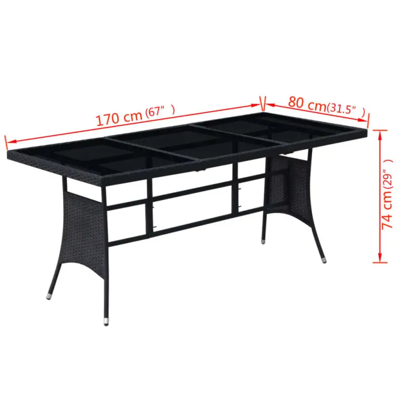 Rattan tuinset met stalen frame en verwijderbare zitkussens - Zwart - Tuinsets