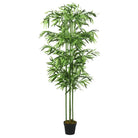 Realistische kunstbamboe plant in kunststof pot voor woonkamer en kantoor - 16 x 150 cm / 1 - Kunstplanten