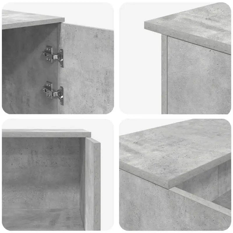 Receptiebalie in bewerkt hout met ingebouwde balie voor verschillende omgevingen - Betongrijs / 200 x 50 x 103.5 cm