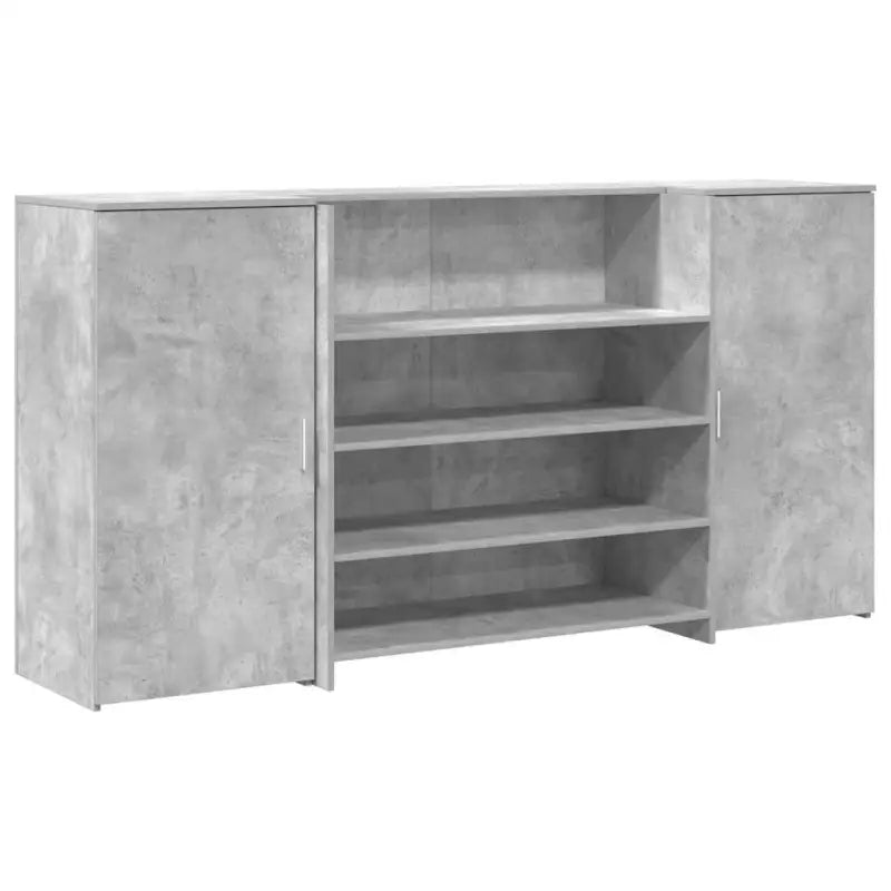 Receptiebalie in bewerkt hout met ingebouwde balie voor verschillende omgevingen - Betongrijs / 200 x 50 x 103.5 cm