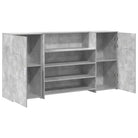 Receptiebalie in bewerkt hout met ingebouwde balie voor verschillende omgevingen - Betongrijs / 200 x 50 x 103.5 cm