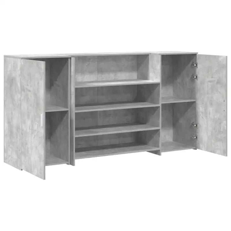 Receptiebalie in bewerkt hout met ingebouwde balie voor verschillende omgevingen - Betongrijs / 200 x 50 x 103.5 cm
