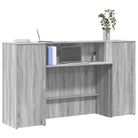 Receptiebalie met ingebouwde balie voor verschillende omgevingen in bewerkt hout - Grijs sonoma / 180 x 50 x 103.5 cm