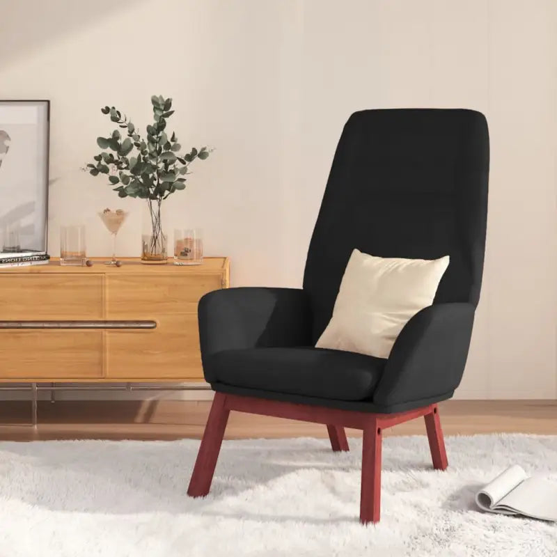 Relaxfauteuil met massief rubberwood voor ultiem comfort - Zwart / 1 / Zonder voetensteun - Fauteuils & Relaxfauteuils