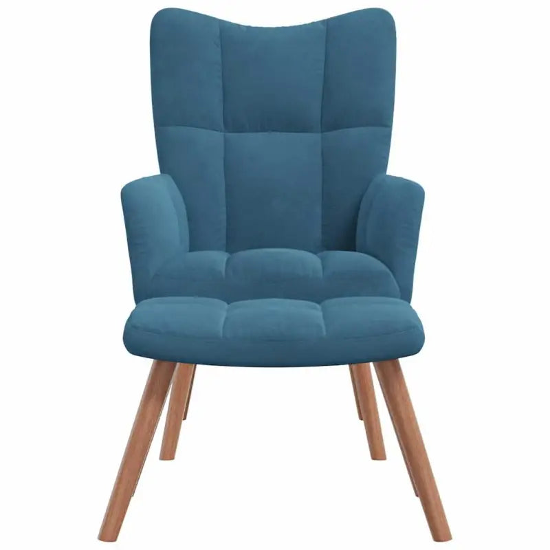 Relaxstoel met voetenbank met blokpatroon voor stijlvol comfort - Fauteuils & Relaxfauteuils