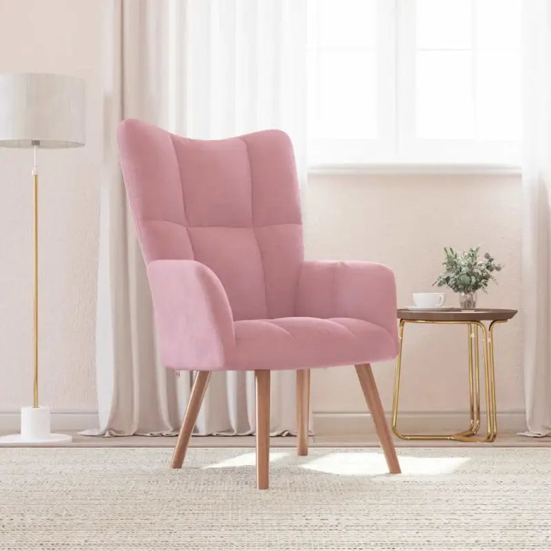 Relaxstoel met voetenbank met blokpatroon voor stijlvol comfort - Roze / 1 / Zonder voetensteun - Fauteuils &