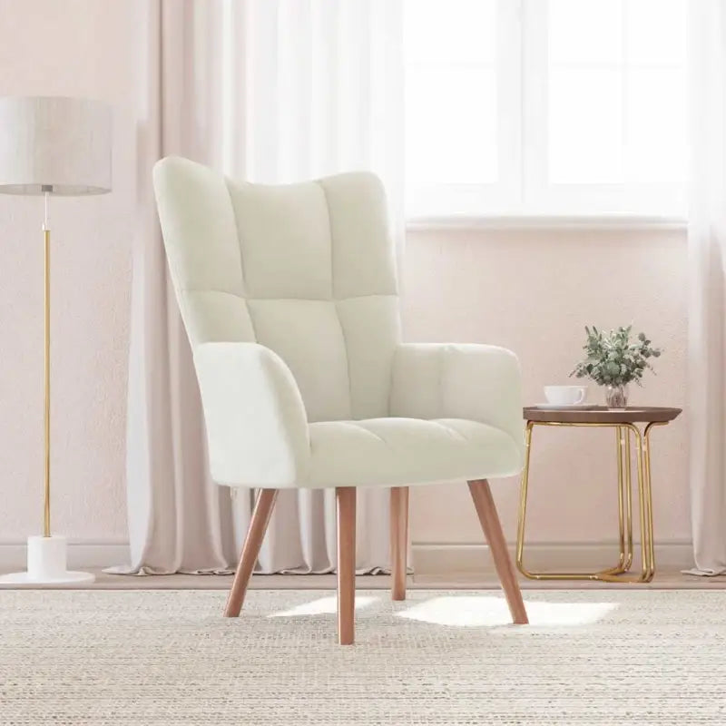 Relaxstoel met voetenbank met blokpatroon voor stijlvol comfort - Wit / 1 / Zonder voetensteun - Fauteuils &