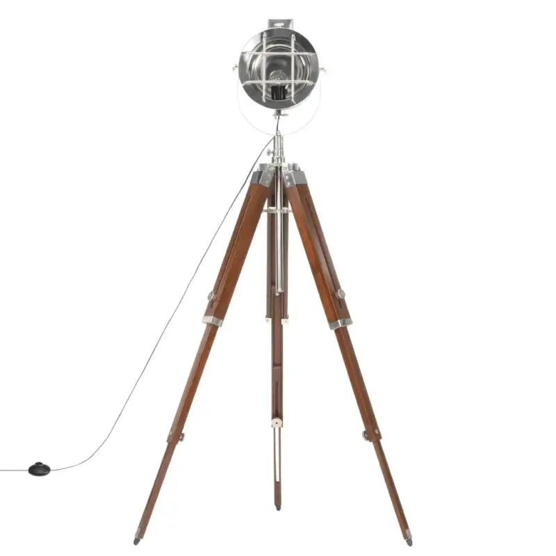 Retro driepoot vloerlamp met massief mangohout en vintage design - Lampen