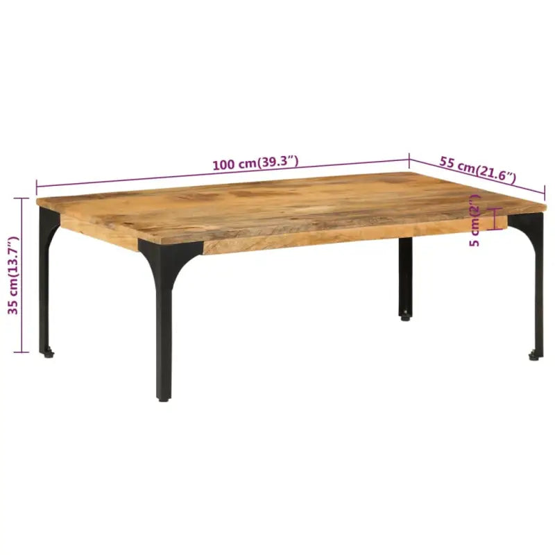 Retro salontafel van massief mangohout voor gezellige ontspanning - Salontafels