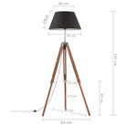 Retro vloerlamp van massief teakhout met vintage ontwerp - Lampen