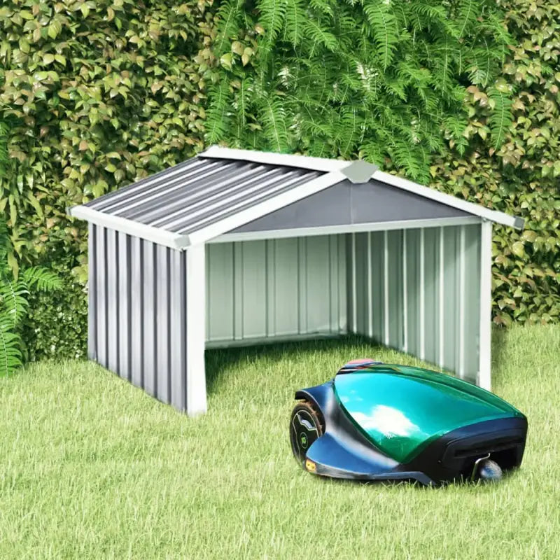 Robotmaaier Overkapping van Verzinkt Staal voor Bescherming en Pauze - Grijs / 1 - Tuinhuizen