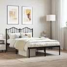 Robuust metalen bedframe met extra opbergruimte en tijdloos ontwerp - Zwart / 120 x 200 cm / met hoofdbord - Bedden &