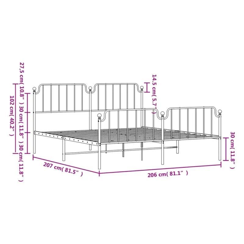 Robuust metalen bedframe met tijdloos design en extra opbergruimte - Bedden & bedframes