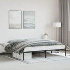 Robuust metalen bedframe met vierkante buizen en extra opbergruimte - Zwart / 193 x 203 cm - Bedden & bedframes