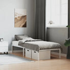 Robuust metalen bedframe met vierkante buizen en extra opbergruimte - Wit / 75 x 190 cm - Bedden & bedframes
