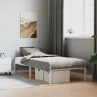 Robuust metalen bedframe met vierkante buizen en extra opbergruimte - Wit / 90 x 190 cm - Bedden & bedframes
