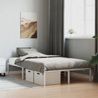Robuust metalen bedframe met vierkante buizen en extra opbergruimte - Wit / 120 x 200 cm - Bedden & bedframes