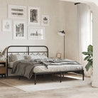 Robuust metalen latten bedframe met elegant design en extra opbergruimte - Zwart / 140 x 190 cm / met hoofdbord