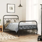 Robuust metalen latten bedframe met elegant design en extra opbergruimte - Zwart / 100 x 200 cm / met hoofdbord &
