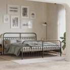 Robuust metalen latten bedframe met extra opbergruimte - Zwart / 183 x 213 cm / met hoofdbord & voetbord - Bedden &
