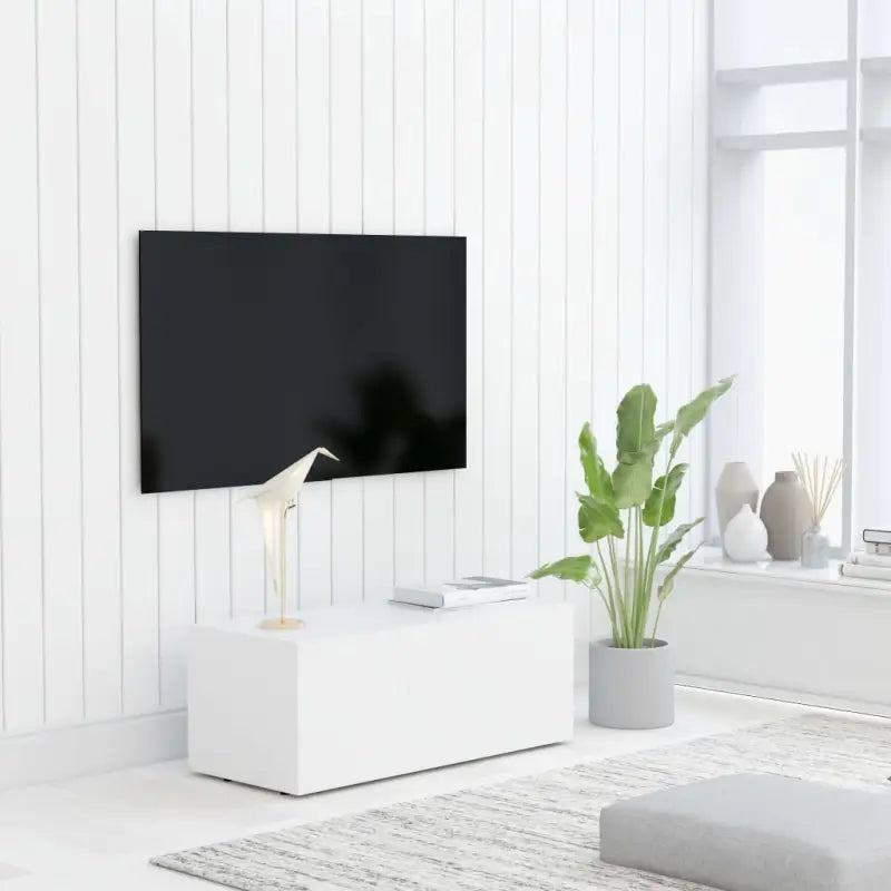 Robuust tv-meubel in klassieke stijl van bewerkt hout - Wit / 1 - Tv-meubels