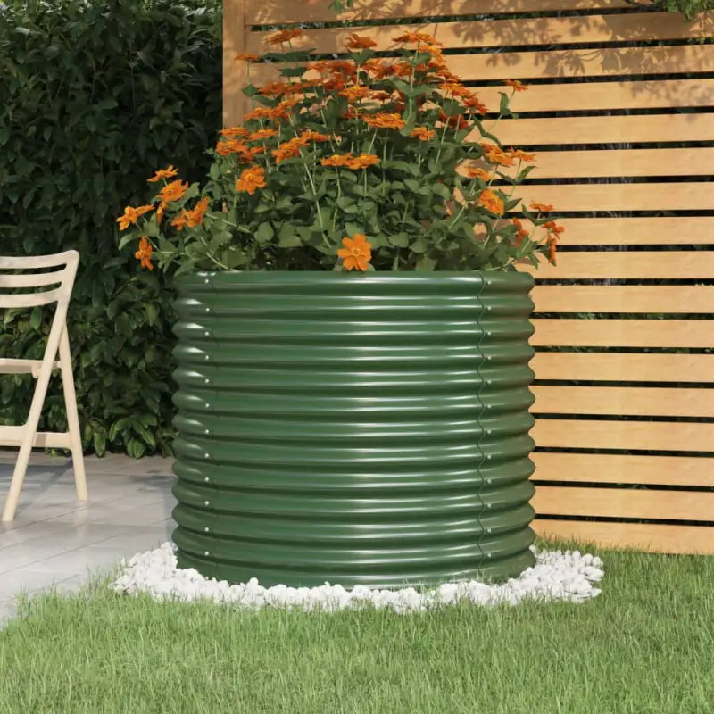 Robuuste Bloempot van Gepoedercoat Staal voor Tuin en Balkon - Groen / 80 x 80 x 68 cm / 1 - Bloempotten & plantenbakken