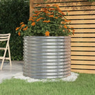 Robuuste Bloempot van Gepoedercoat Staal voor Tuin en Balkon - Zilver / 80 x 80 x 68 cm / 1 - Bloempotten &