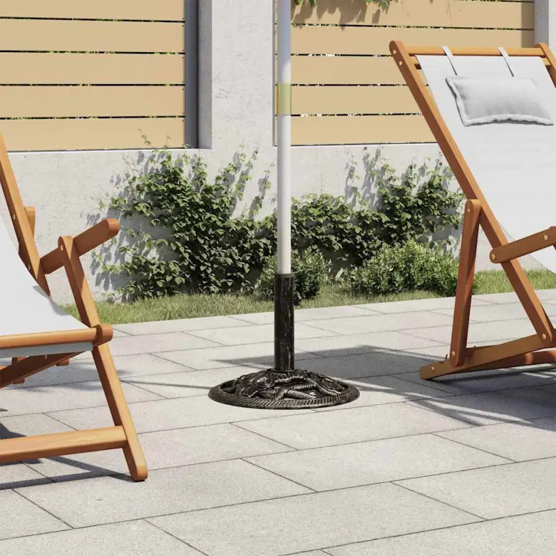 Robuuste gietijzeren parasolvoet voor stabiliteit - Brons / 40 x 40 x 32 cm / 1 - Parasolvoeten