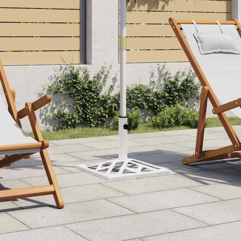 Robuuste gietijzeren parasolvoet voor stabiliteit - Wit / 44 x 44 x 31 cm / 1 - Parasolvoeten
