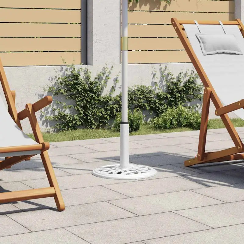 Robuuste gietijzeren parasolvoet voor stabiliteit - Wit / Ø 40 x 32 cm / 1 - Parasolvoeten