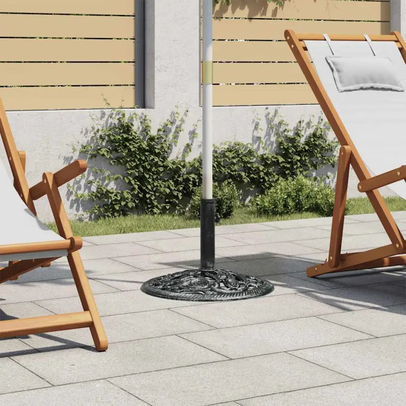 Robuuste gietijzeren parasolvoet voor stabiliteit - Zwart en groen / 48 x 48 x 32.5 cm / 1 - Parasolvoeten