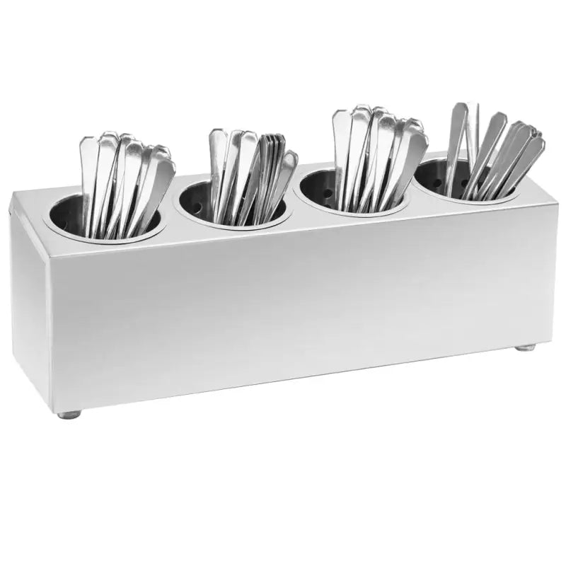 Roestvrij staal bestekhouder voor op elke tafel of oppervlak - 50.5 x 15 x 18 cm - Besteklades