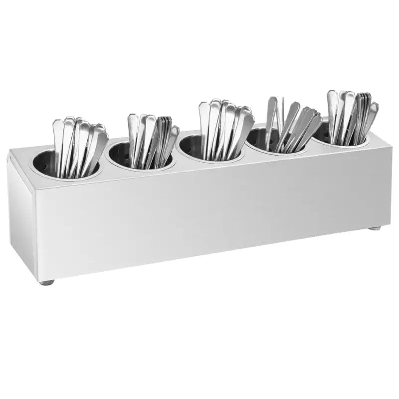 Roestvrij staal bestekhouder voor op elke tafel of oppervlak - 63 x 15 x 18 cm - Besteklades