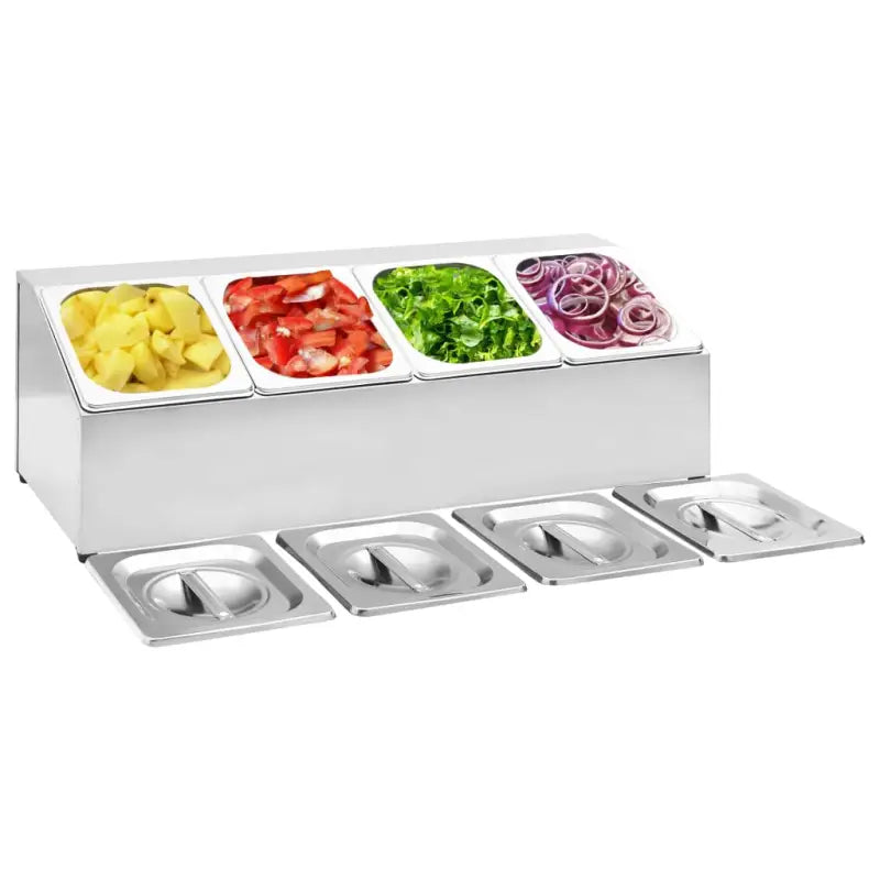 Roestvrij staal houders en rekken voor keukenbenodigdheden met bijpassende deksels - 22.5 x 66 x 21.5 cm - Houders &
