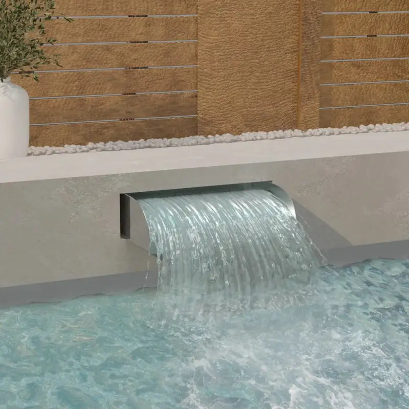 Roestvrij Staal Waterval voor Vijver en Zwembad voor een Rustige Sfeer - 60 x 34 x 14 cm / Met LED’s - Fonteinen
