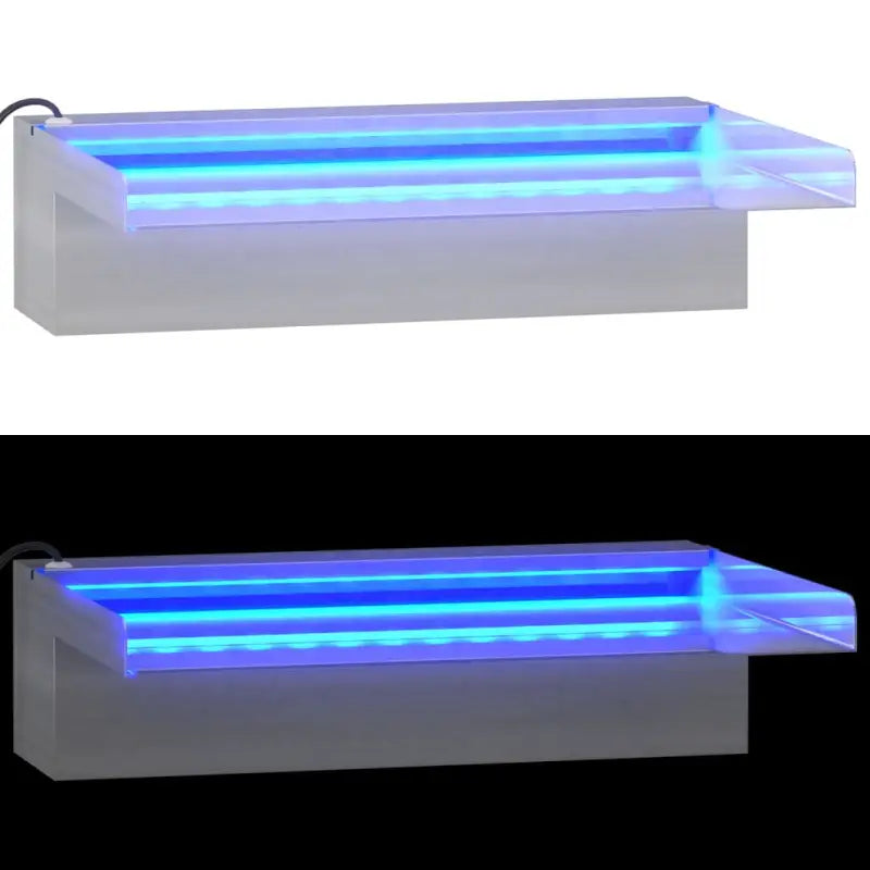 Roestvrijstalen Watervaloverlaat met kleurrijke LED-verlichting voor vijvers - Fonteinen