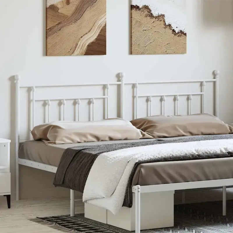 Ronde buizen hoofdbord met trendy ontwerp voor elke slaapkamer - Wit / 193 cm / 1 - Hoofdborden en voetborden